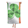thumbnail image 1 of Serviette à Main Drapeau National Trèfle d'Irlande Verte Serviette de Bain Gant de Toilette en Coton Doux, 1 of 4
