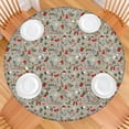 thumbnail image 2 of Gray Christmas Icon Pattern Round Fitted Tablecloth with Elastic Edge,Dining Table Cover Waterproof,Outdoor Round Tablecloth for Camping,Dining,Indoor and Outdoor, 2 of 7