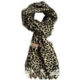 thumbnail image 1 of Peach Couture Beautiful Soft and Silky Leopard Print Pashmina Shawl Scarves Cream, 1 of 1