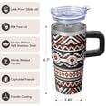 thumbnail image 3 of Bohemian 20oz Tumbler with Lids & Straws, Insulated Stainless Steel Travel Coffee Cup, Double Wall Vacuum, Leakproof for Hot Cold, 3 of 5