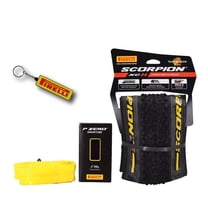 Pirelli Scorpion XC H Yellow Label 55-622 MTB Bicycle Tire & SmarTUBE 23/32-622 Set - 120TPI and ProWall Casing- Mountain Bike Tire w/Keychain(2 Pk)