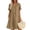 Khaki, variant on Cocktail Dress Plus Size Dresses Pastel Dress Ladies Casual V-Neck Linen Pockets Dress Short Sleeve Dress Mint Green L