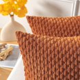 thumbnail image 3 of LAICAIW Kevin Textile Pack of 2 Corduroy Decorative Throw Pillow Covers 16x16 Inch Soft Boho Striped Pillow Covers Modern Farmhouse Home Decor for Spring Sofa Living Room Couch Bed Rust, 3 of 7