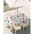 thumbnail image 2 of Colorful Polka Dot Rectangle Outdoor Tablecloth, Waterproof Table Cloth Cover with Umbrella Hole and Zipper, Rainbow Color Polka Dots Abstract Table Protector for Patio Party Picnic 60"x84", 2 of 6