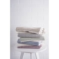thumbnail image 4 of Contemporary Home Living Blue and Beige Striped Fringe Throw Blanket 50" x 60", 4 of 7