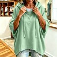 thumbnail image 6 of Xdegoge Womens Short Sleeve Hoodies Casual Loose Fit Lightweight Drawstring Sweatshirts Comfy Basic Tunic Fall Summer Pullover Tops, 6 of 6