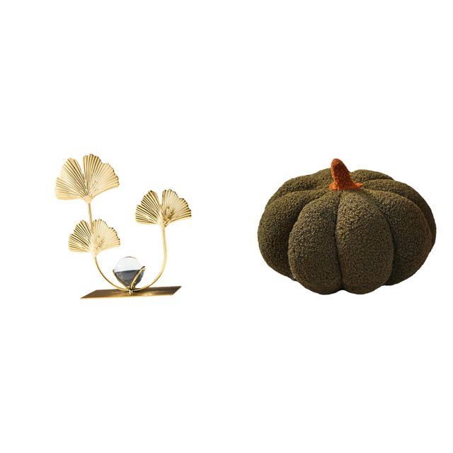 Figura decorativa de metal con flores y hojas, ideal para Halloween. Adorno de calabaza. Material suave, apto para el hogar, la oficina, tiendas o el