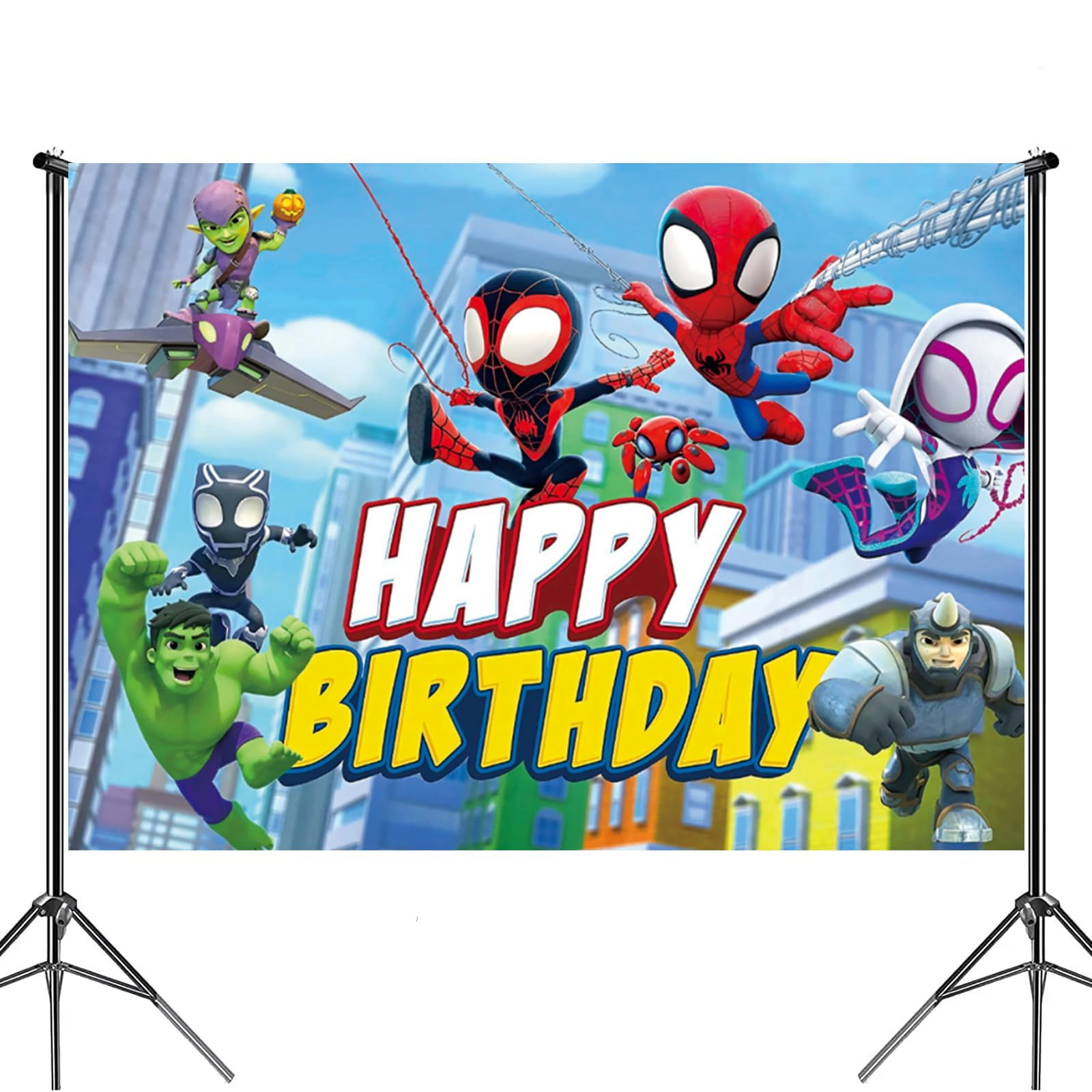 119 hero birthday party decorations, banners, background posters, card inserts, banners, balloons, tablecloths, plates, napkins, forks, cake hats, birthday party decorations