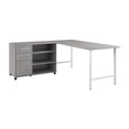 thumbnail image 2 of Scranton & Co Engineered Wood 72W x 30D Computer Desk with Storage in Gray, 2 of 8