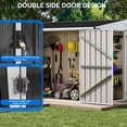 thumbnail image 4 of DEXTRUS 7x4 Pi Extérieur en Métal Shed avec 3 Portes Verrouillables, Évent et Toit en Pente, Rangement de Jardin et Mobilier de Patio Résistants aux Intempéries, Gris, 4 of 8