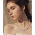 thumbnail image 5 of Sterling Silver CZ Bow Hoop Earrings for Women Teens Love Bow Hoop Earrings Huggie Valentines Day Earrings, 5 of 10