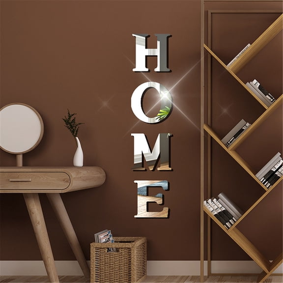Home Decal Motivational 3D Family Wall Decals Quotes Wall Stickers Acrylic Wall Decor GOLD/ Wall sticker English letters Live love Laugh