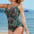 thumbnail image 4 of NIEWTR Swimsuit For Womens One Piece Tummy Control Bikini Wide Strap Adjustable Bathing Suits(Green,M), 4 of 7