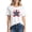 White#1, variant on GaThRRgYP Summer Vacation Short Sleeve Blouse - Women's Tops,Women's Independence Day Printed Short Sleeved T-shirt White S
