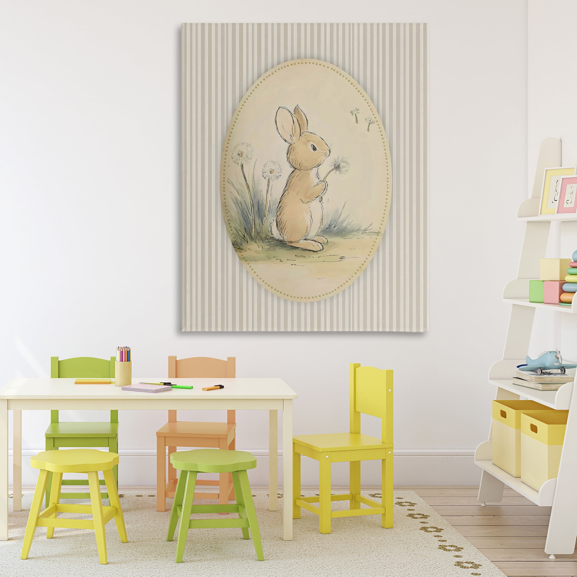 Stupell Industries Baby Bunny in Dandelions Canvas Wall Art, design by Arlington Prints