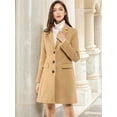 thumbnail image 3 of INSPIRE CHIC Manteau d'Hiver pour Femme à Revers Cranté, Simple Boutonnage, Manches Longues, Brun, 2TG, 3 of 7