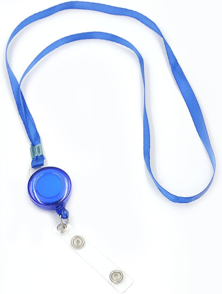 Angelakerry 20pcs Blue Retractable Pull Chain Reel ID Card Badge Holder