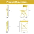 thumbnail image 4 of Yardgrace 3-Piece Folding Steel Patio Bistro Set, 2 Chairs and Table, Yellow, 4 of 8