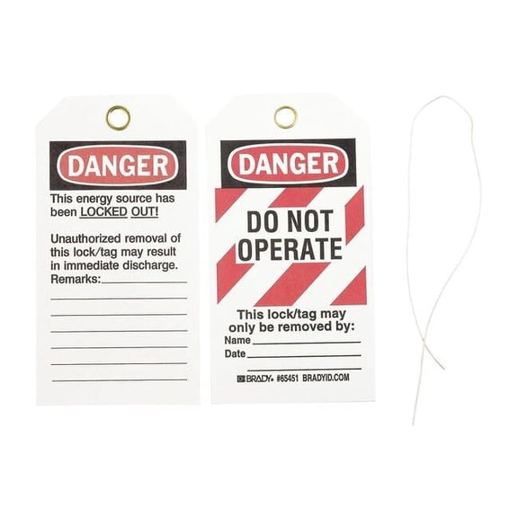 Brady Danger Tag,5-3/4 x 3 In,Cardstock,PK25, 65451 65451