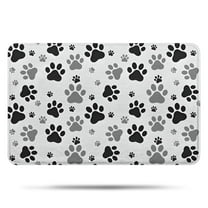 Grey Dog Paw Footprint Bathroom Rugs Mat,Non Slip Microfiber Bathroom Rug,Rubber Backing,Soft Bathroom Mats for Bathroom Floor,Tub and Shower,17x27in(43x68cm)