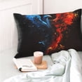 thumbnail image 4 of Kdxio Cotton Pillow Cases 16"x24" Pillowcases,Soft and Breathable Bedroom Pillow Cases-Red And Blue Fire Bird-No Pillow Core, 4 of 5