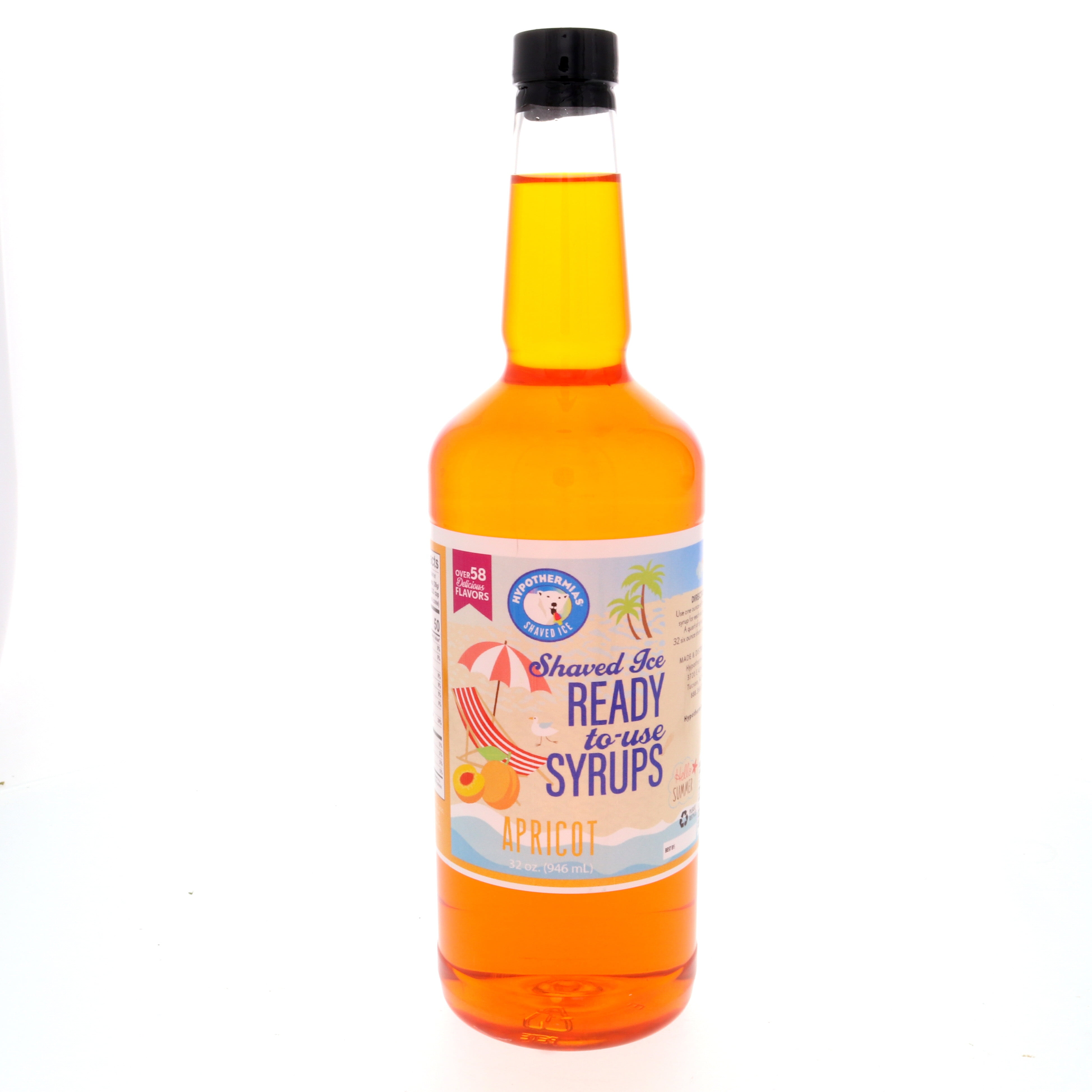 Apricot Ready to Use Shaved Ice or Snow Cone Syrup Quart ?? Hypothermias Brand (32 fl. oz)