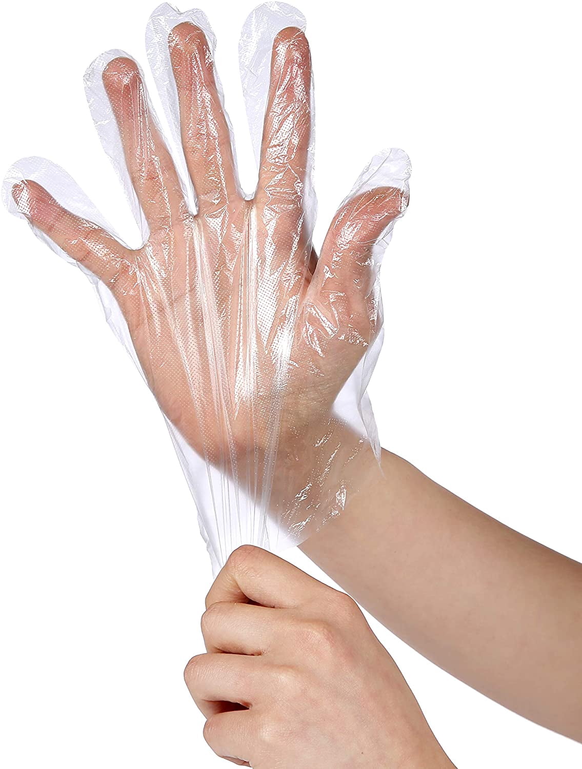 GIVIMO 500 PCS Plastic Disposable Gloves, Transparent, One Size Fits Most
