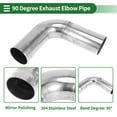 thumbnail image 4 of 90 Degree Mandrel Exhaust Tube Car Exhaust Pipe Mandrel Bend DIY Custom Tubing Pipe 2.75" OD 7.87" Leg Length 304 Stainless Steel Silver Tone, 4 of 7