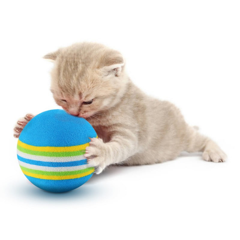 10pcs cat eva ball candy color per lot soft foam play multicolor balls for catSU 