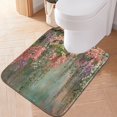 thumbnail image 6 of 2 Piece Bath Mat Set with U-Shaped Toilet Mat and Rectangle Bath Rugs Non Slip Machine Washable Bathroom Mats Enchanted Flowers Painting, 6 of 7