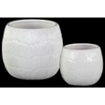 thumbnail image 1 of Pots en Céramique Ronds avec Design en Relief, Blanc Brillant, Ensemble de 2, 1 of 1