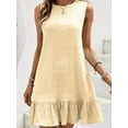 thumbnail image 2 of Women'S Ruffle Hem Sleeveless Tank Dress Round Neck Casual Smock Summer Mini Dresses  S, 2 of 6