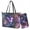 Butterfly Daisy Flower Galaxy, variant on Stained Glass Frog Rose Print Womens Wallet and Purse Set Tote Bag Hobo Shoulder Handbag with Matching Purse Pu Leather Top Handle Handbag