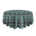 thumbnail image 5 of Green Christmas Reindeer and Snowflake Pattern Round Tablecloth 60"x60",Wrinkle Wipeable Table Cloth for Kitchen Dining Room Picnic Patio Party, 5 of 6