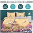 thumbnail image 5 of 3 Pcs Soft Bedding Set, Includes 1 Duvet Cover with Zipper And 2 Pillow,Shams Eiffel Tower Twin(86"x70"), 5 of 8