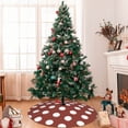 thumbnail image 7 of Sikiie Maroon And White Polka Dot 30-48 inches {designName} Print Christmas Tree Skirt Snowman Xmas Tree Skirt with Edge Christmas Decorations for Holiday Party-48", 7 of 7
