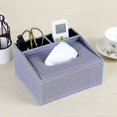 thumbnail image 1 of Nvzi Funda para caja de pañuelos de cuero, estilo retro, rectangular, multifuncional, con control remoto, para escritorio, servilletero,caja de almacenamiento para el hogar, color azul, 1 of 2