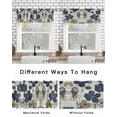 thumbnail image 6 of Navy Blue Green Floral Kitchen Curtain Valances for Windows Farmhouse Short Curtains, Vintage Botanical Leaves Rod Pocket Valance Curtain for Bedroom Cafe Living Room 42"x18", 6 of 8