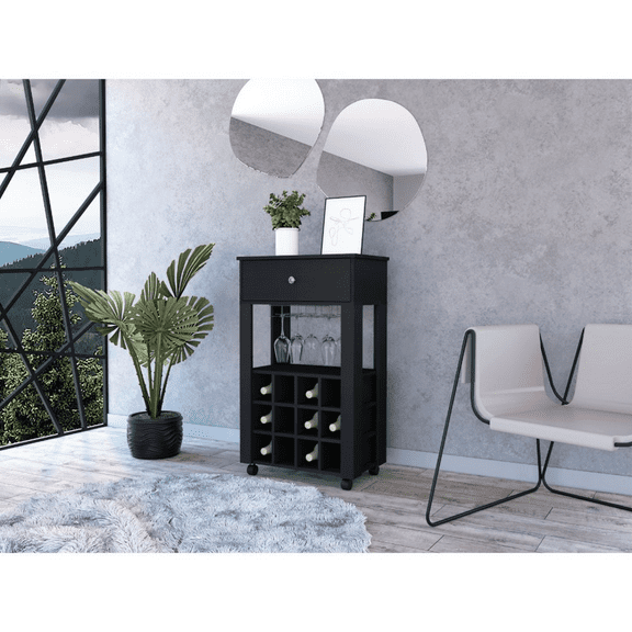 Ambler 1-Drawer 12-Bottle Wine Cabinet: Stylish Storage for Your Collection