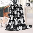 thumbnail image 2 of Black Halloween Ghosts with Boo Blanket,Comfortable Soft Flannel Throw Blanket,All Season,Warm Lightweight Blankets for Sofa Bed Couch Living Room Chair,50"x60", 2 of 4