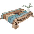 thumbnail image 2 of Western Texas Star Retro Table Cloth Waterproof Tablecloths, Country Farmhouse Light Blue Brown Wooden Tablecloth Dining Table Cover for Kitchen Party Outdoor, Rectangle Tablecloth 52x70 Inch, 2 of 9