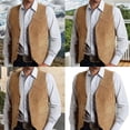 thumbnail image 2 of 1. Men's Western Suedes Vest Cowboy Fitted Waistcoat Sleeveless with Pockets for Weddings, Party & Daily Wear, 2 of 8