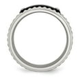 thumbnail image 3 of Auriga Fine Jewelry Stainless Steel Brushed and Polished Black IP-plated Faceted 8 mm Band for Women Size 9, 3 of 6