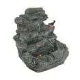 thumbnail image 5 of Outdoor Water Fountains 4-Tiered Concrete Rock Waterfall Fountain, 20.8"H – Outdoor Garden Decor with LED Lights, Weather-Resistant, Soothing Water Sound Ambiance,Tiered Outdoor Water Fountain, 5 of 12
