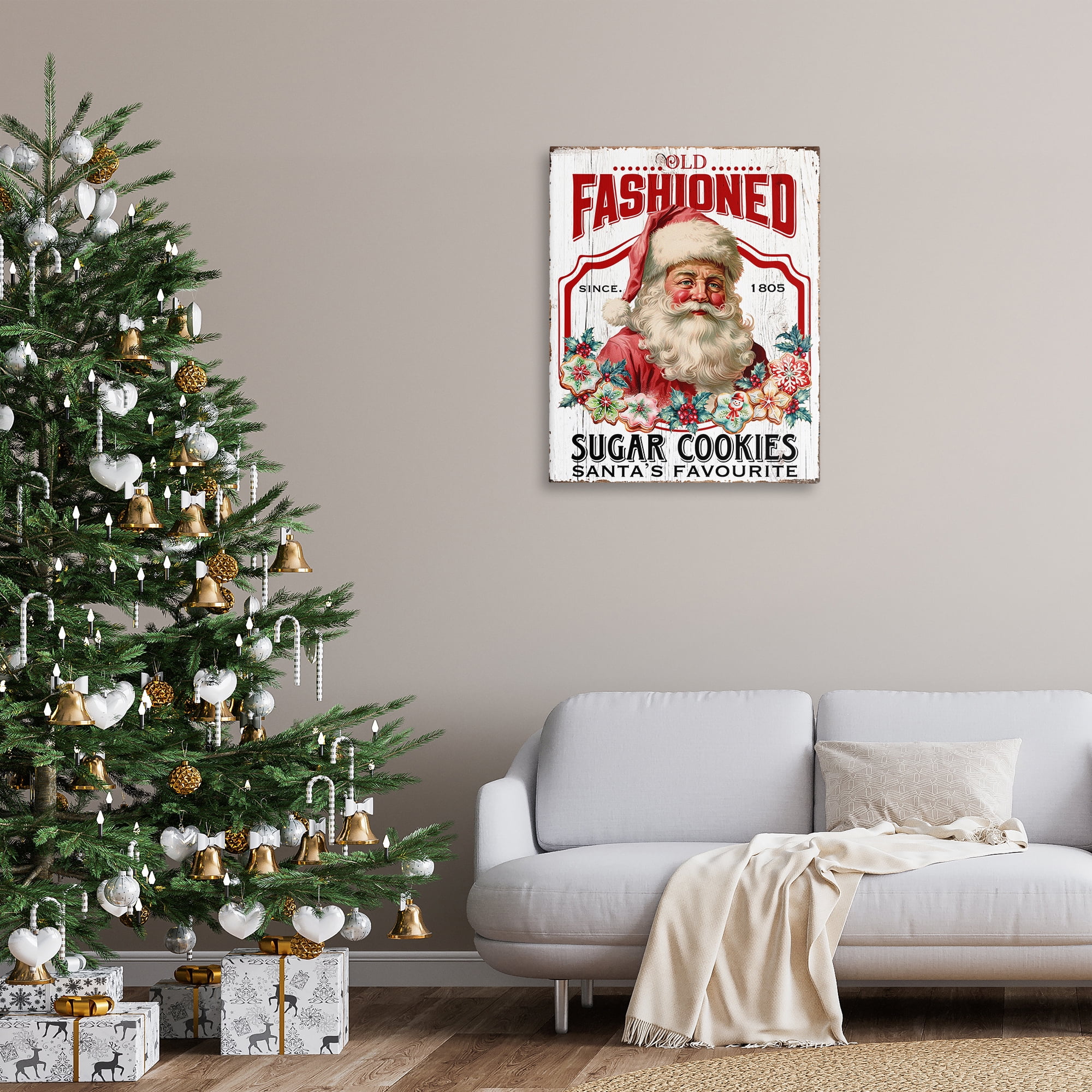 Stupell Industries Old Fashioned Cookies Holiday Painting Gallery Wrapped Canvas Art Prints Wall Art, 30 x 40
