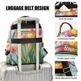thumbnail image 4 of JIALIOU Mini Backpack Purse for Women Quilted Casual Daypack Small Travel Shoulder Bag, Watercolor Bird Tulip, 4 of 7
