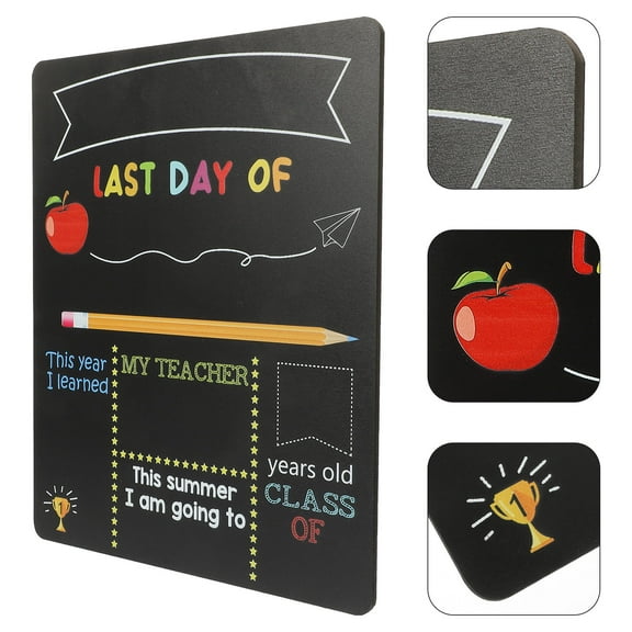 KALLORY Back-to-School Season Themed Chalkboard Wooden 1Piece 12x8in