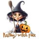 thumbnail image 1 of 2024 Halloween New Witch Pumpkin Head Wall Sticker, 1 of 5