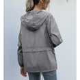 thumbnail image 3 of Women Raincoat Hoed Windbreaker Lightweight Waterproof Rain Jackets for Outdoor Hiking Dark Gray S, 3 of 5
