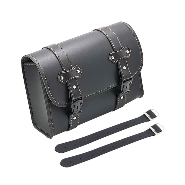 Bolsa genérica para herramientas de motocicleta, bolsa para sillín de motocicleta, bolsa de almacenamiento para barra Sissy, alforja Negro